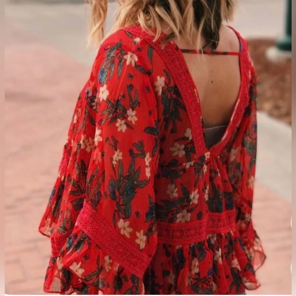 Free People | Bright Lights Floral Print Top - Picture 2 of 5